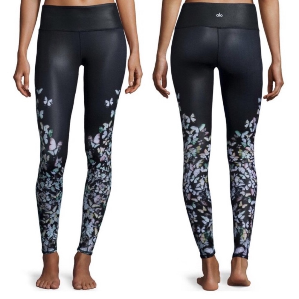 Alo Airbrush Butterfly Print Legging Size Large